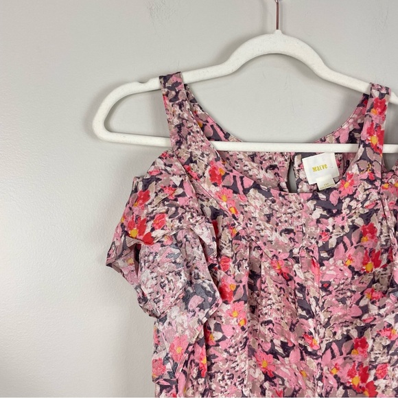 Maeve Abstract Floral Blouse in Pink and Black - Picture 4 of 10